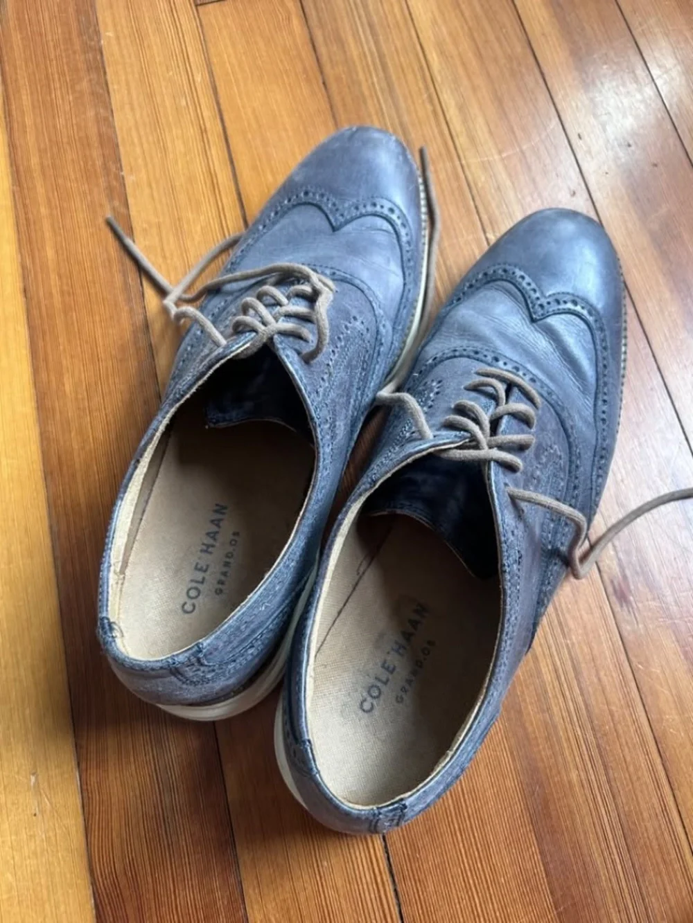 Cole Haan Wingtip Dress Shoes – Charcoal Gray – Men's 9.5
